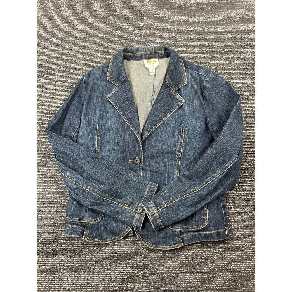 Women's Size 15 Talbots Denim Jean Jacket Shirt Junior Large